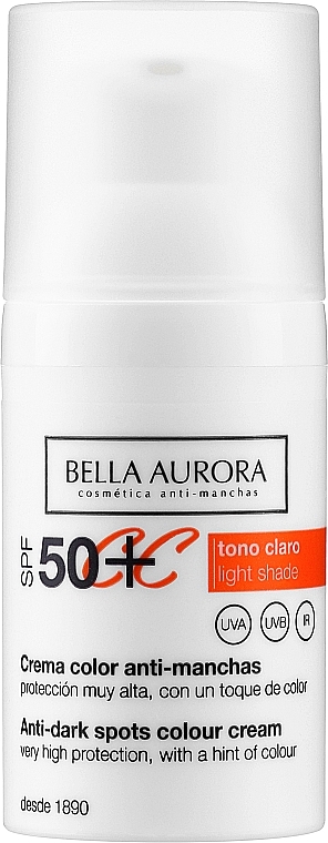 CC-крем для обличчя, з SPF 50 - Bella Aurora CC Anti-Spot Cream Spf50 — фото N1