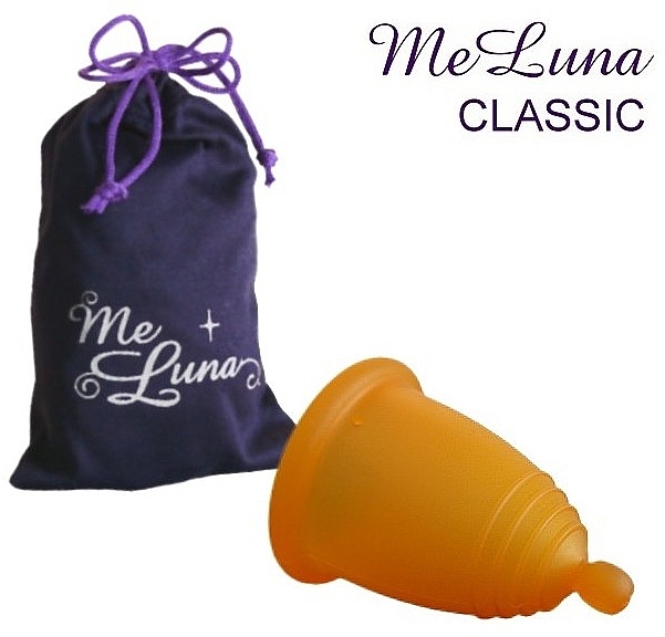 Менструальная чаша с шариком, размер M, оранжевая - MeLuna Classic Menstrual Cup Ball — фото N1