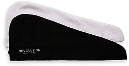 Духи, Парфюмерия, косметика Обертывание для волос, белое и черное - Revolution Haircare Microfibre Hair Wrap Black & White