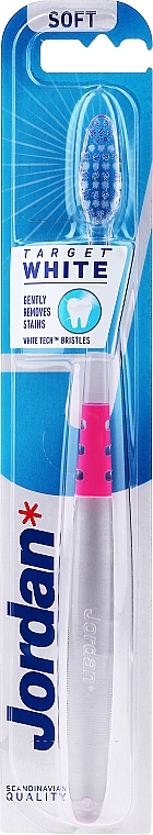 Зубна щітка, прозоро-рожева - Jordan Target White — фото N1