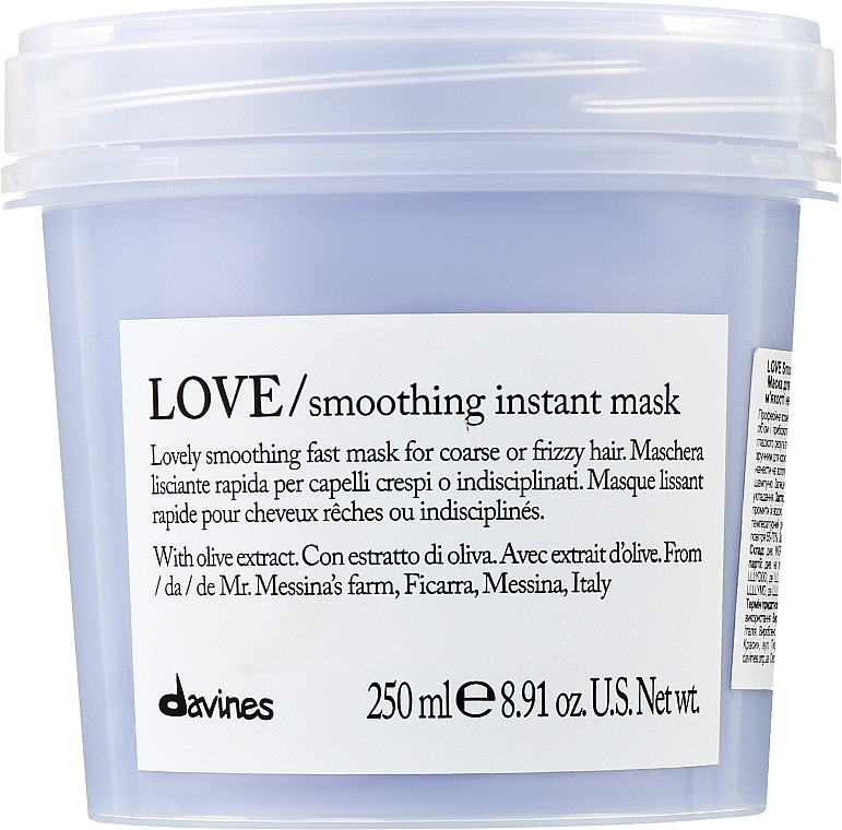 Маска для мгновенного разглаживания и придания мягкости непослушным и волнистым волосам - Davines Love Smoothing Instant Mask — фото N3