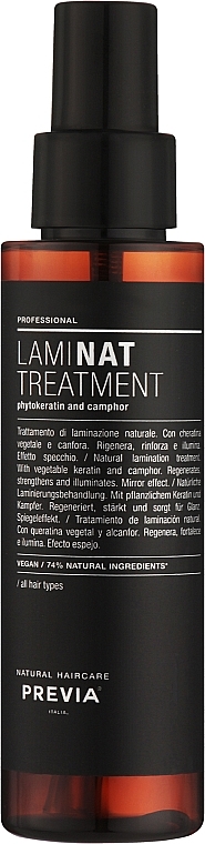 Натуральний догляд для волосся, що ламінує - Previa Laminat Treatment