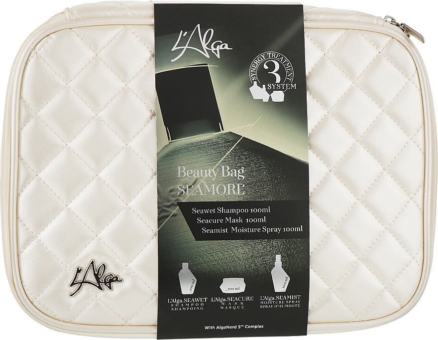 Набір - L'Alga Seamore Beauty Bag (shm/100ml + mask/100ml + ser/100ml + bag/1pcs) — фото N1