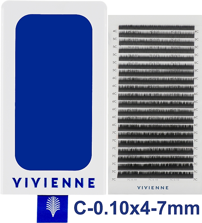 Накладные ресницы "Elite", черные, 20 линий (mix, 0,1, С, 4-7) - Vivienne — фото N1