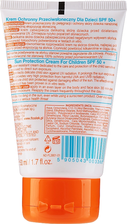 Сонцезахисний крем для дітей SPF50+ - Floslek Sun Protection Cream For Kids SPF50+ — фото N4