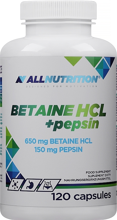 Харчова добавка "Бетаїн + Пепсин" - Allnutrition Betaine HCL+Pepsin — фото N1