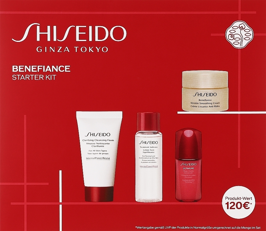 Набор - Shiseido Benefiance Starter Kit (f/cr/30ml + clean/foam/30ml + f/lot/30ml + f/conc/10ml) — фото N1