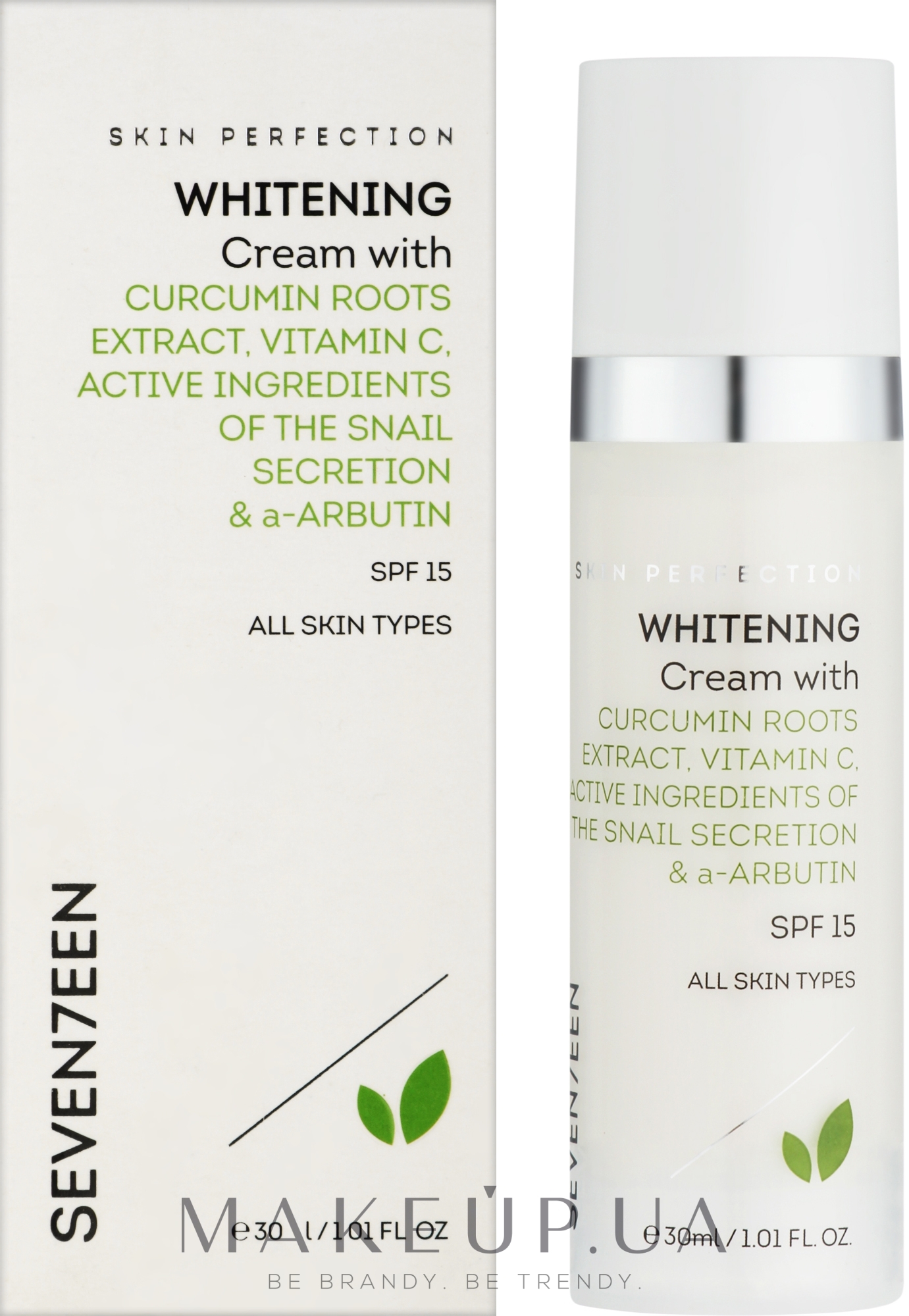 Відбілювальний крем для обличчя - Seven7een Skin Perfection Whitening Cream SPF 15 — фото 30ml