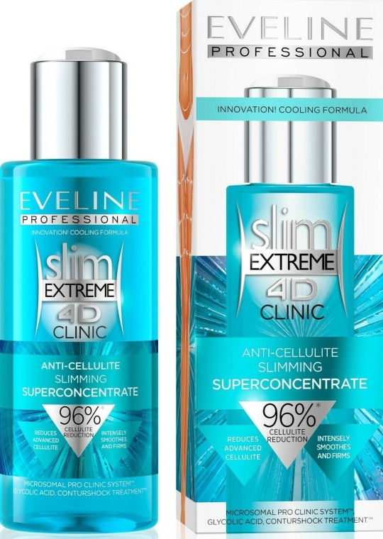 Антицелюлітний концентрат з охолоджувальним ефектом - Eveline Cosmetics Slim Extreme 4D Clinic Anti Cellulite Super Concentrate — фото N1