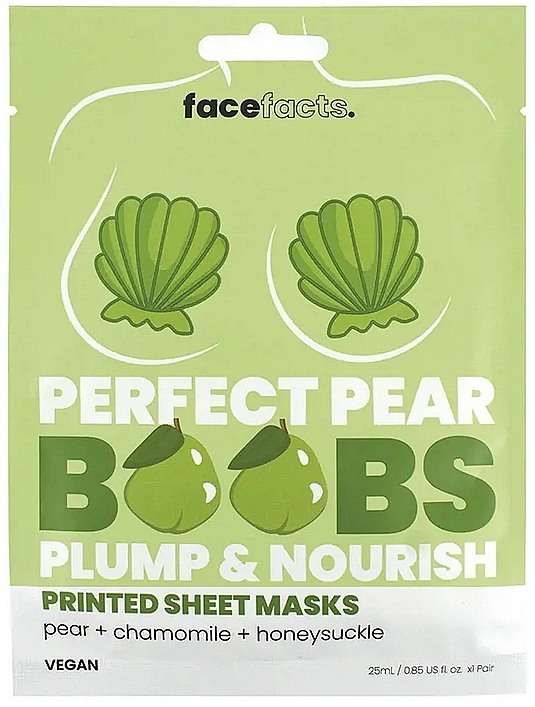 Укрепляющая тканевая маска для груди "Груша" - Face Facts Perfect Pear Nourishing Boob Sheet Mask — фото N1