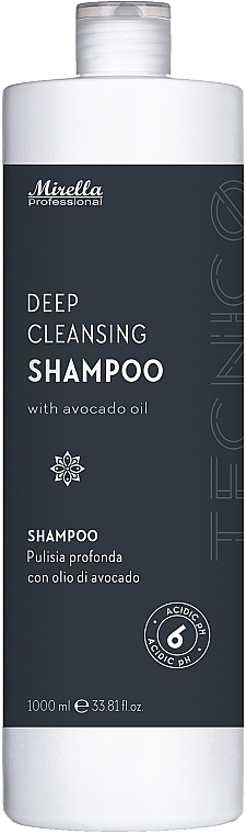 Шампунь з олією авокадо для глибокого очищення волосся  - Mirella Professional Tecnico Deep Cleansing Shampoo — фото N1