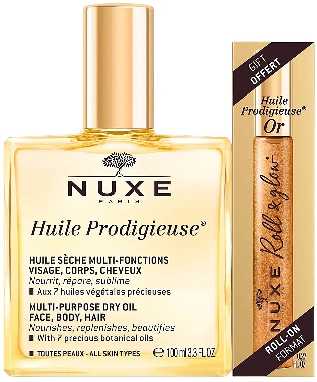 Набір - Nuxe Huile Prodigieuse (oil/100ml + roll-on/8ml) — фото N1