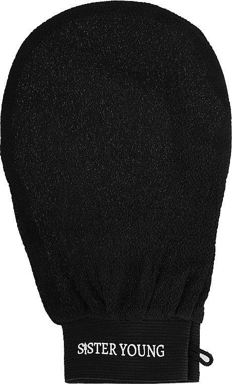 Отшелушивающая пилинг-перчатка для тела, черная - Sister Young Exfoliating Glove Black — фото N1