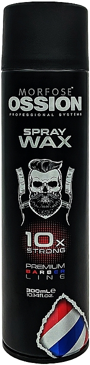 Лак для волос сильной фиксации - Morfose Ossion Spray Wax 10x Strong Premium Barber Line — фото N1