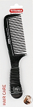 Гребень с резиновой ручкой 20 см, черный - Titania — фото N1