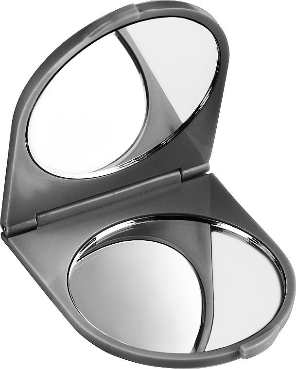 Косметичне кишенькове дзеркальце 14х6 см, сіре - Titania — фото N1