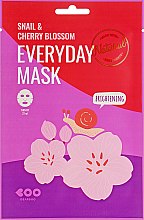 Маска для обличчя з екстрактом слизу равлика і вишні - Dearboo Everyday Mask Snail & Cherry Blossom — фото N1