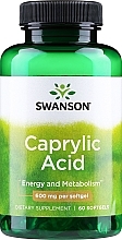 Харчова добавка "Каприлова кислота", 600 мг - Swanson Caprylic Acid — фото N1