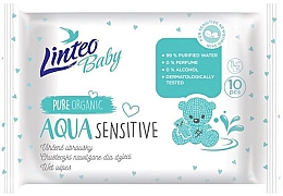 Детские влажные салфетки, 10 шт - Linteo Baby Aqua — фото N1
