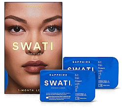 Духи, Парфюмерия, косметика Цветные контактные линзы "Sapphire", 1 месяц - Swati 1-Month Deep-Sea Blue Coloured Lenses