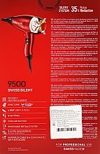 Професіональний фен для волосся SX9500YRC, червоний  - Valera Swiss Silent 9500 Ionic Rotocord — фото N5