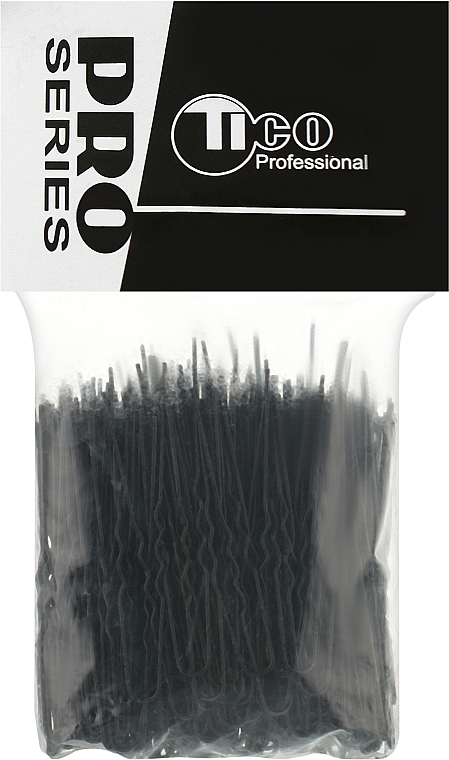 Шпильки для волос волнистые без наконечника 50мм, черные - Tico Professional — фото N1