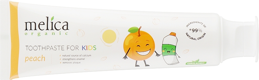 УЦЕНКА Детская зубная паста "Персик" - Melica Organic Toothpaste For Kids Peach * — фото N2