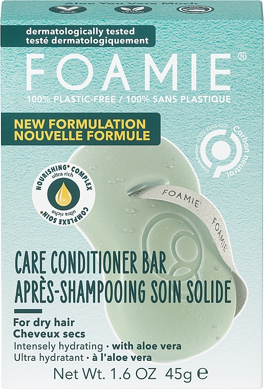 Твердый кондиционер для сухих волос с алоэ вера - Foamie Aloe You Vera Much Care Conditioner Bar — фото N1