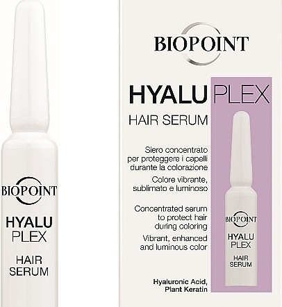 Концентрированная сыворотка для защиты волос во время окрашивания - Biopoint Hyaluplex Hair Serum — фото N2