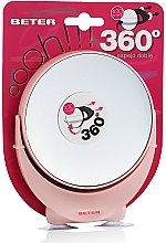 Парфумерія, косметика Дзеркало підвісне двостороннє з х10 збільшенням, ніжно-рожеве - Beter Macro Mirror Oooh 360