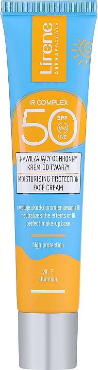 Увлажняющий защитный крем для лица SPF 50 - Lirene Moisturising Protection Face Cream SPF 50 — фото N2