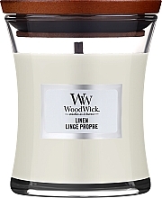 Ароматична свічка в склянці - WoodWick Hourglass Candle Linen — фото N1