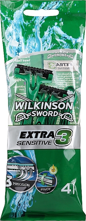Одноразові станки, 4 шт. - Wilkinson Sword Extra3 Sensitive