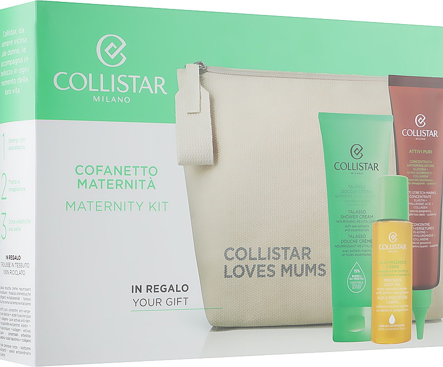 Набор - Collistar Maternity Kit (sh/gel/100ml + b/conc/150ml + b/oil/55ml + bag) — фото N1