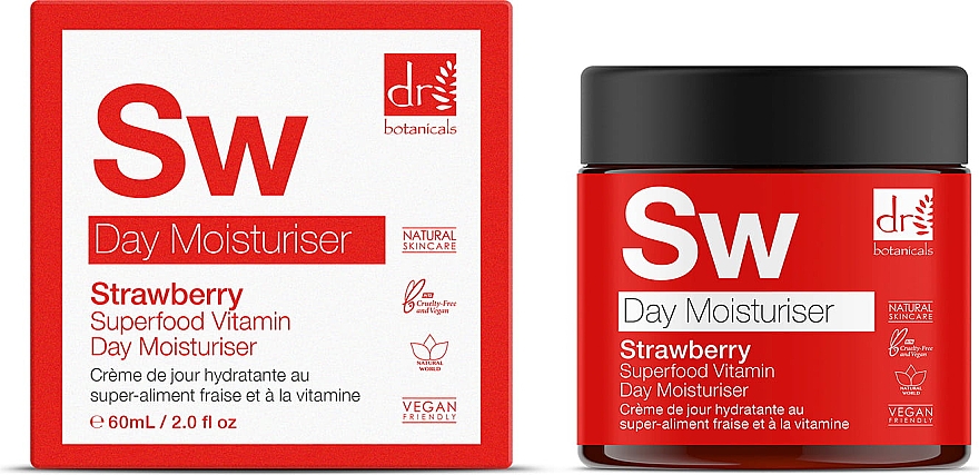 Зволожувальний крем для обличчя - Dr. Botanicals Strawberry Superfood Vitamin C Day Moisturiser — фото N1