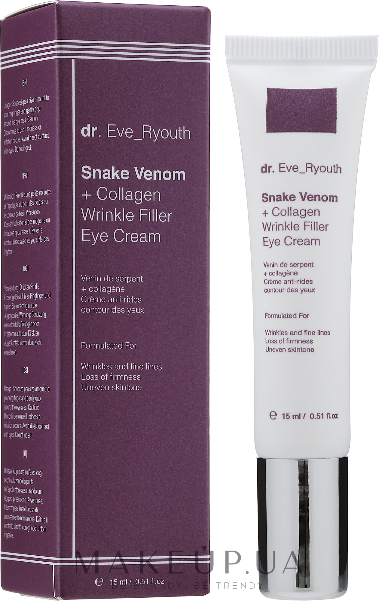 Крем для області навколо очей - Dr. Eve_Ryouth Snake Venom + Collagen Wrinkle Filler Eye Cream — фото 15ml