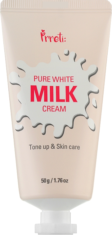 Зволожувальний крем для освітлення обличчя на основі молочних протеїнів - Prreti Pure White Milk Cream