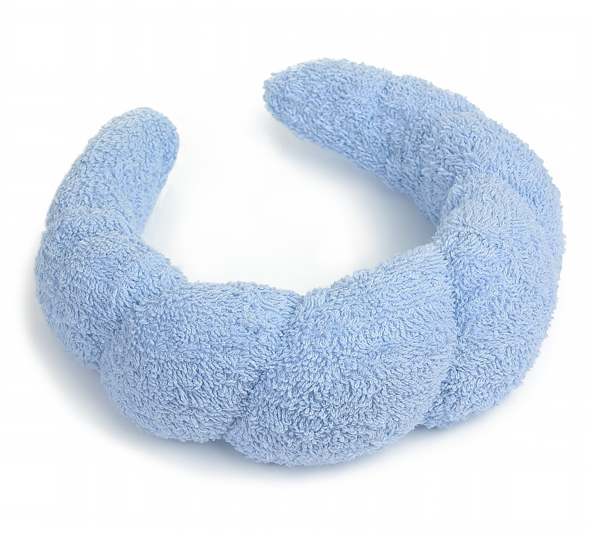 Обруч объемный для бьюти-рутины, голубой "Easy Spa" - MAKEUP Spa Headband Face Washing Blue — фото N1