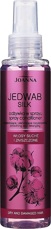 Кондиціонер-спрей з вирівнювальним ефектом з шовком для сухого і пошкодженого волосся - Joanna Jedwab Silk Smoothing Spray — фото N1