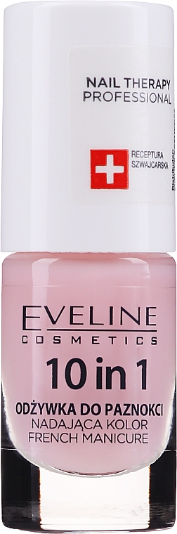 Цветной кондиционер для ногтей "Французский маникюр" 10в1 - Eveline Cosmetics Nail Therapy Professional French Manicure  — фото N2