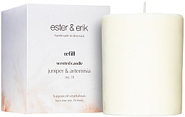 Парфумерія, косметика Ароматична свічка "Ялівець і полин" - Ester & Erik Scented Candle Refill Juniper & Artemisia № 11 (змінний блок)