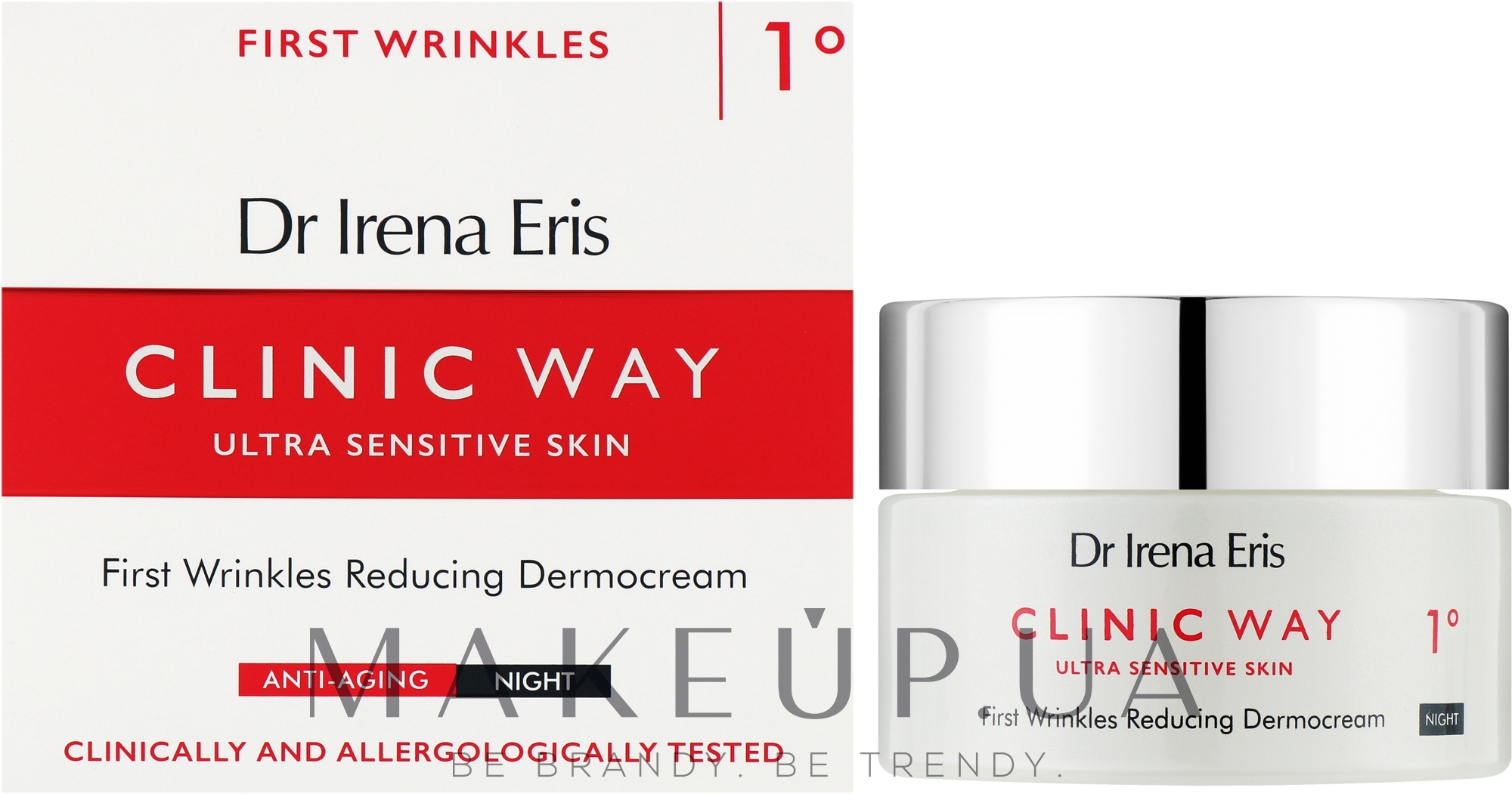 Ночной крем для лица от первых морщин - Dr. Irena Eris Clinic Way 1° First Wrinkles Reducing Dermocream Night — фото 50ml