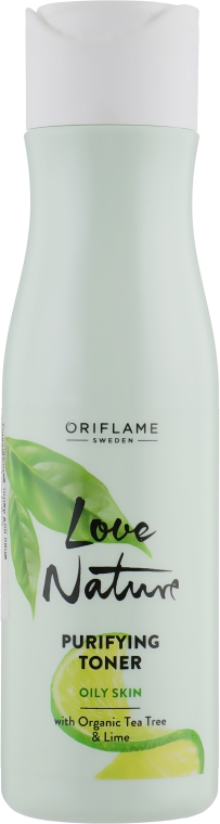 Очищувальний тонер для обличчя - Oriflame Love Nature Purifying Toner With Organic Tea Tree&Lime — фото N1