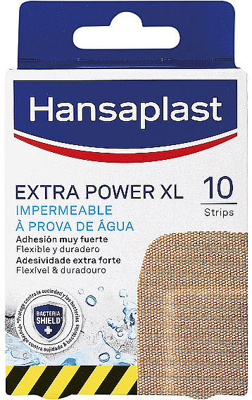Водонепроникний надміцний пластир, 10 штук - Hansaplast Pensos Extra Power XL — фото N1