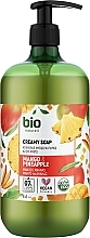 Парфумерія, косметика Крем-мило "Манго та ананас" з дозатором - Bio Naturell Mango & Pineapple Creamy Soap