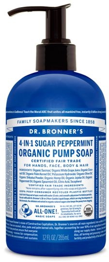 Сахарное жидкое мыло "Мята" - Dr. Bronner’s Organic Sugar Soap Peppermint — фото N1