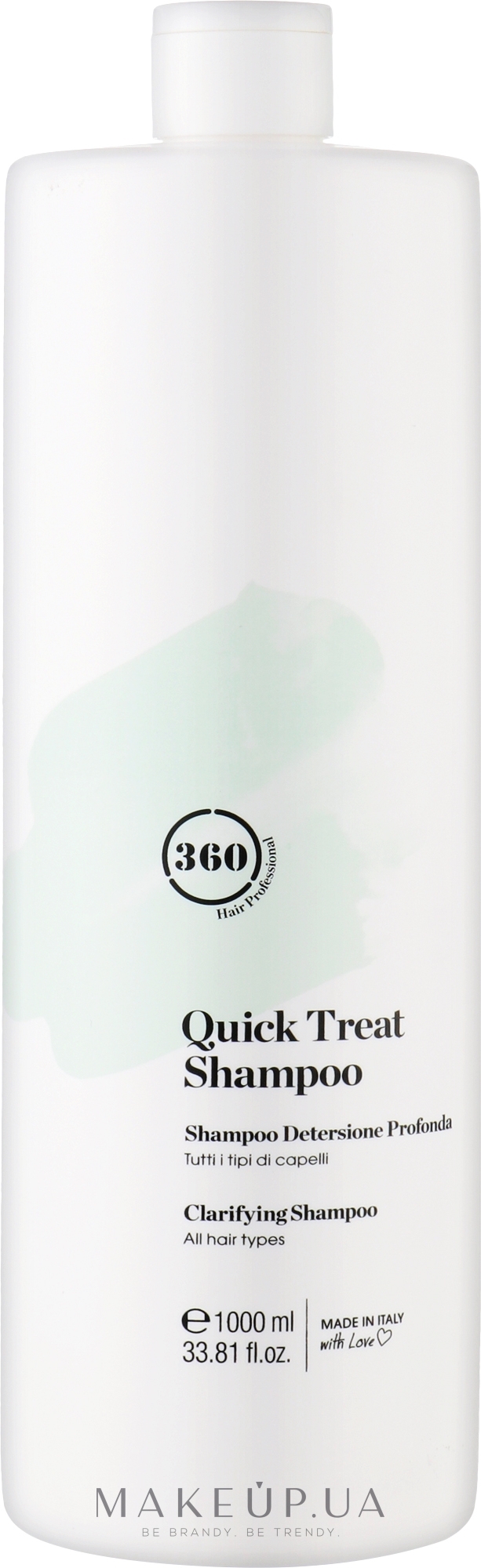 Шампунь для глубокого очищения всех типов волос - 360 Be Quick Treat Shampoo — фото 1000ml