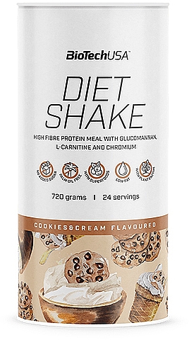 Протеїновий коктейль "Печиво й вершки" - BioTechUSA Diet Shake Cookies & Cream Hight Fiber Protein Meal — фото N1