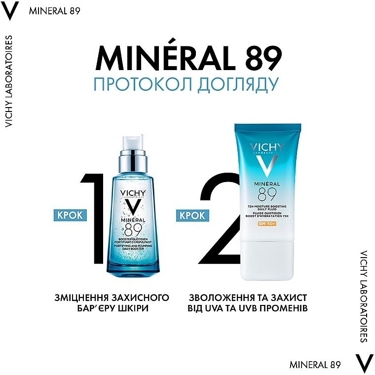 Щоденний зволожувальний сонцезахисний флюїд для шкіри обличчя, SPF 50+ - Vichy Mineral 89 72H Moisture Boosting Daily Fluid SPF 50+ — фото N10