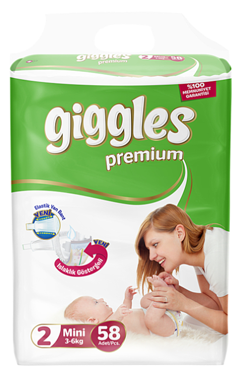 Підгузки Giggles Premium Jumbo Packs Mini (3-6 кг) 58 шт - Giggles — фото N1
